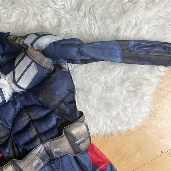 Captain America kids halloween Costume Muscle Chest Padded Jumpsuit size Small - Picture 6 of 15